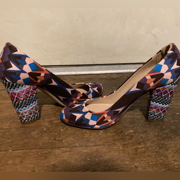 New J. Crew Multicolored  Pump with 3-3/4” heels., size 7.5.  Never worn. - Picture 4 of 14